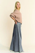 Davi & Dani Round Neck Batwing Sleeve Sweater - Hovatok