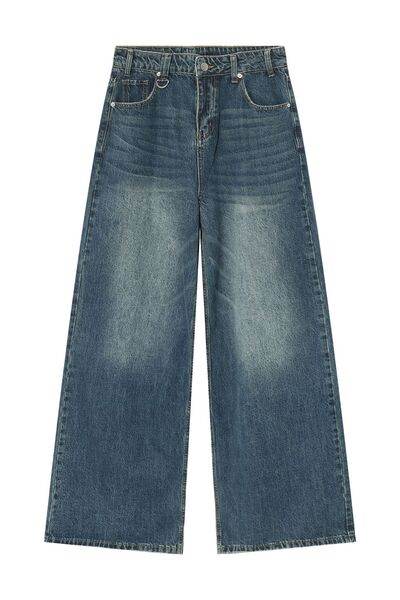 Wide Leg Jeans with Pockets - Hovatok