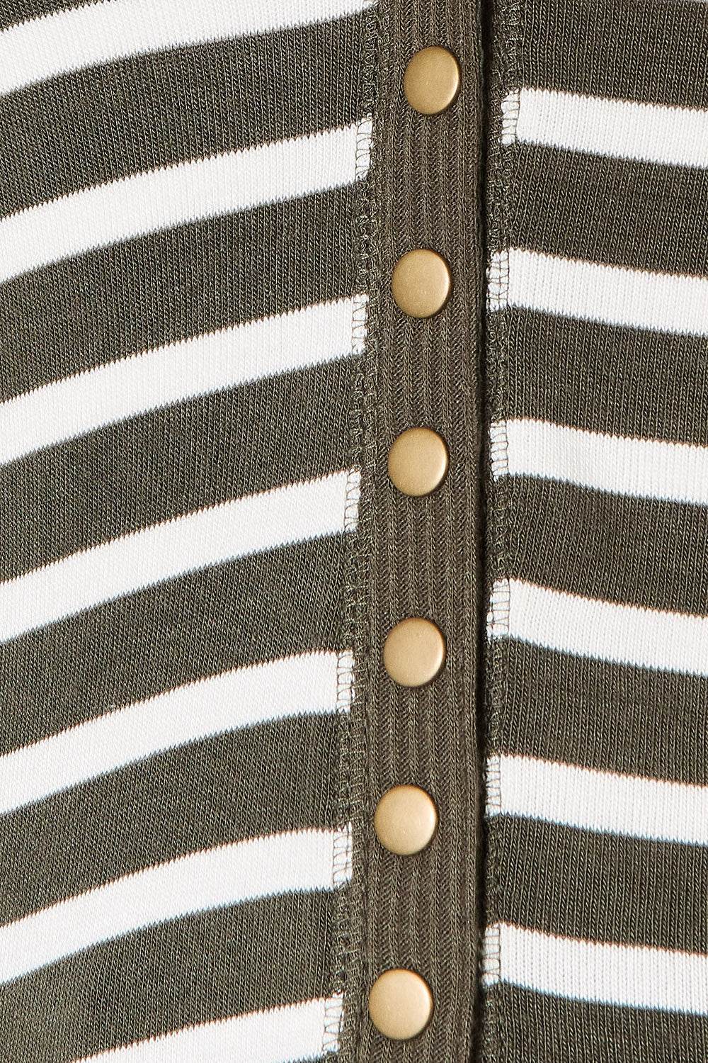 Zenana Full Size Striped Snap Down Cardigan - Hovatok