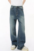 Mid Rise Wide Leg Jeans with Pockets - Hovatok
