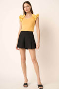 Mittoshop Side Invisible Zipper Pleated Shorts - Hovatok