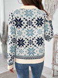 Perfee Graphic Round Neck Long Sleeve Sweater - Hovatok