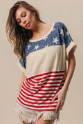 BiBi American Flag Theme Short Sleeve T-Shirt - Hovatok