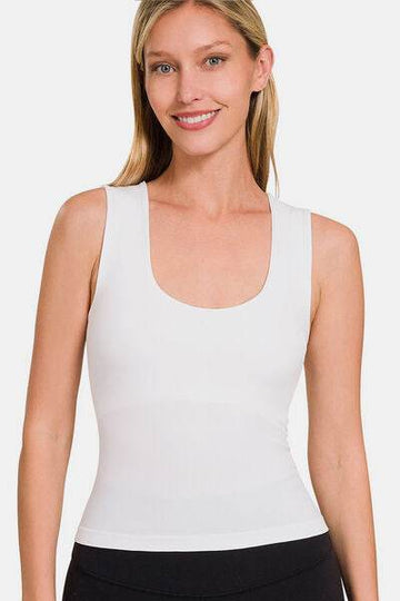 Zenana Cropped Padded Seamless Tank - Hovatok