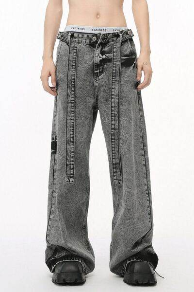 Wide Leg Jeans with Pockets - Hovatok