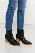 MMShoes Love the Journey Stacked Heel Chelsea Boot in Black - Hovatok