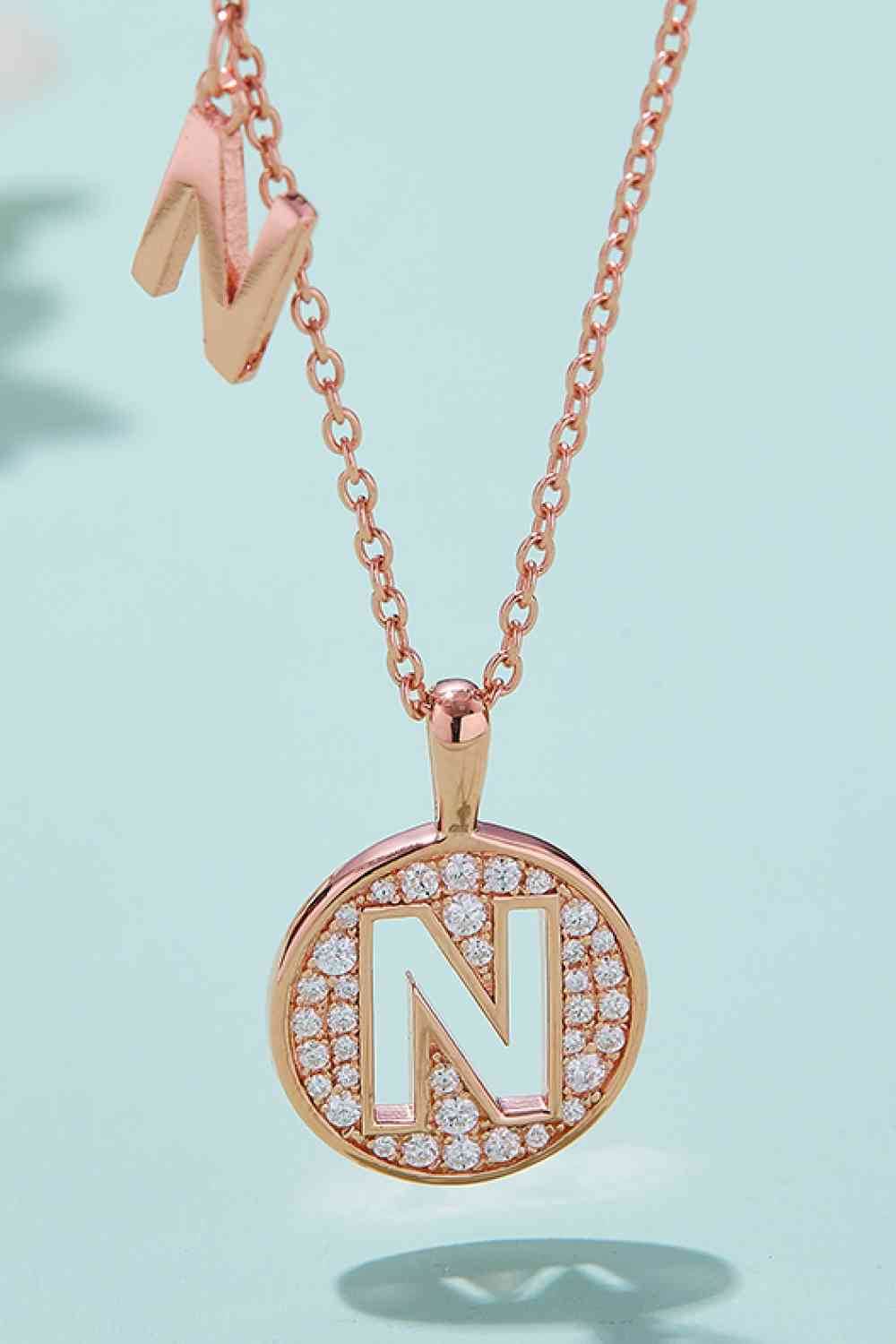 Adored Moissanite K to T Pendant Necklace - Hovatok