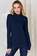 Basic Bae Full Size Ribbed Mock Neck Long Sleeve T-Shirt - Hovatok