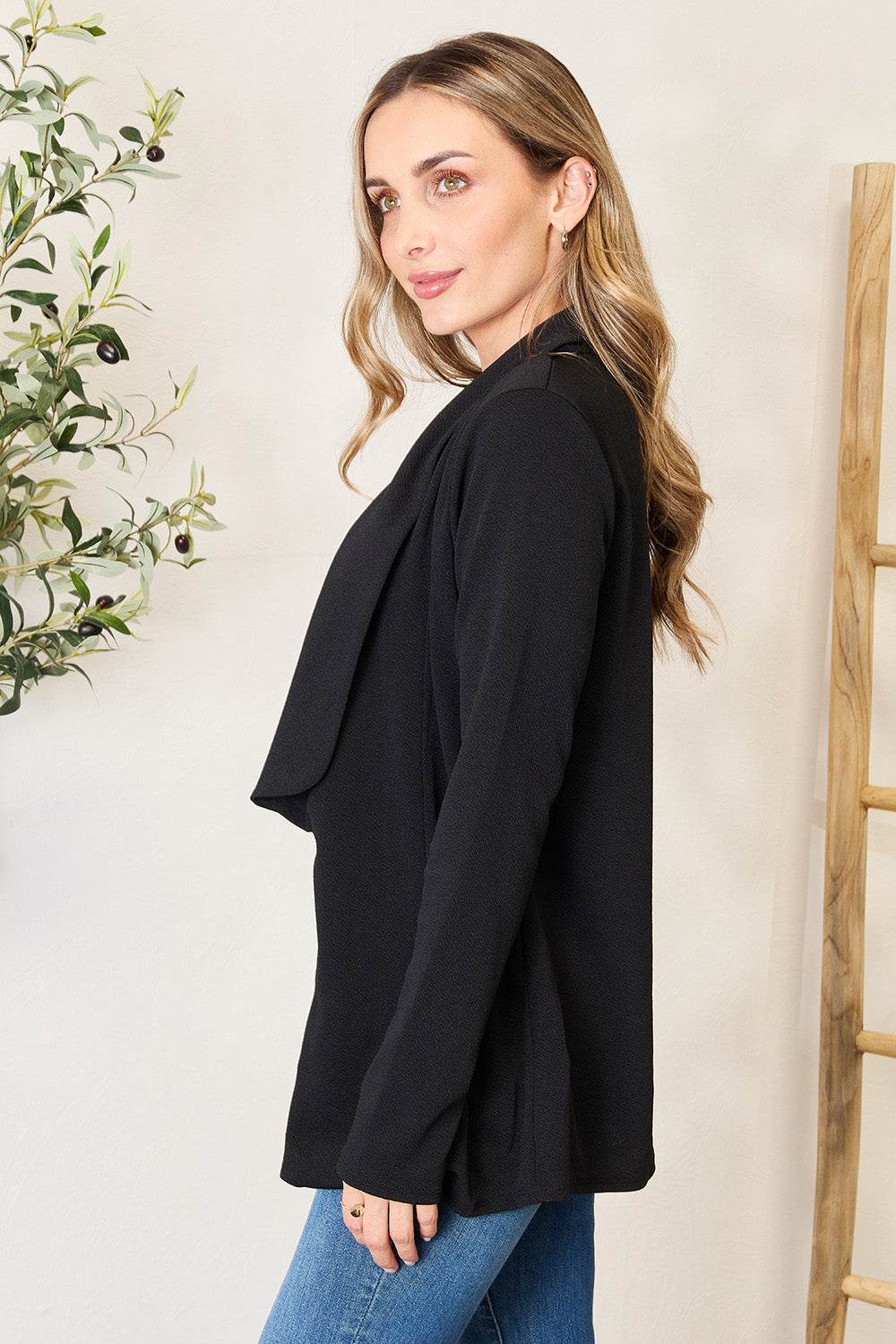 Heimish Full Size Open Front Long Sleeve Blazer - Hovatok