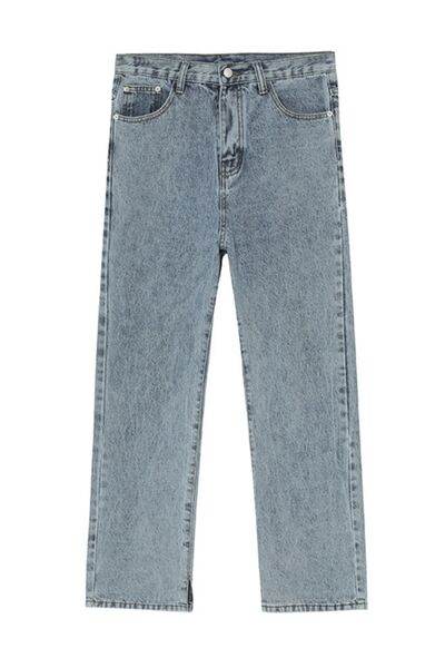 Side Slit Jeans with Pockets - Hovatok