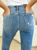 Judy Blue Full Size Mid Rise Destroy & Cuff Skinny Jeans - Hovatok