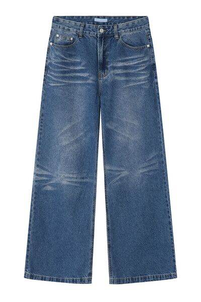 Wide Leg Jeans with Pockets - Hovatok