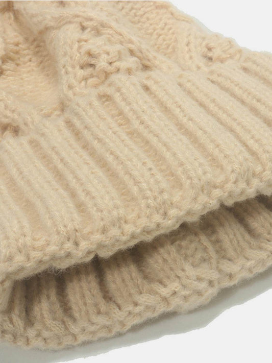 Roll Rim Cable-Knit Hat - Hovatok