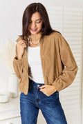 Perfee Long Sleeve Dropped Shoulder Jacket - Hovatok