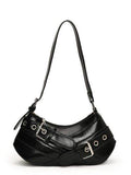 PU Leather Buckle Shoulder Bag - Hovatok