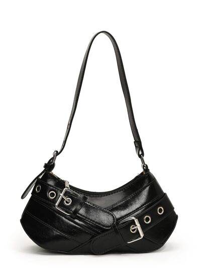 PU Leather Buckle Shoulder Bag - Hovatok