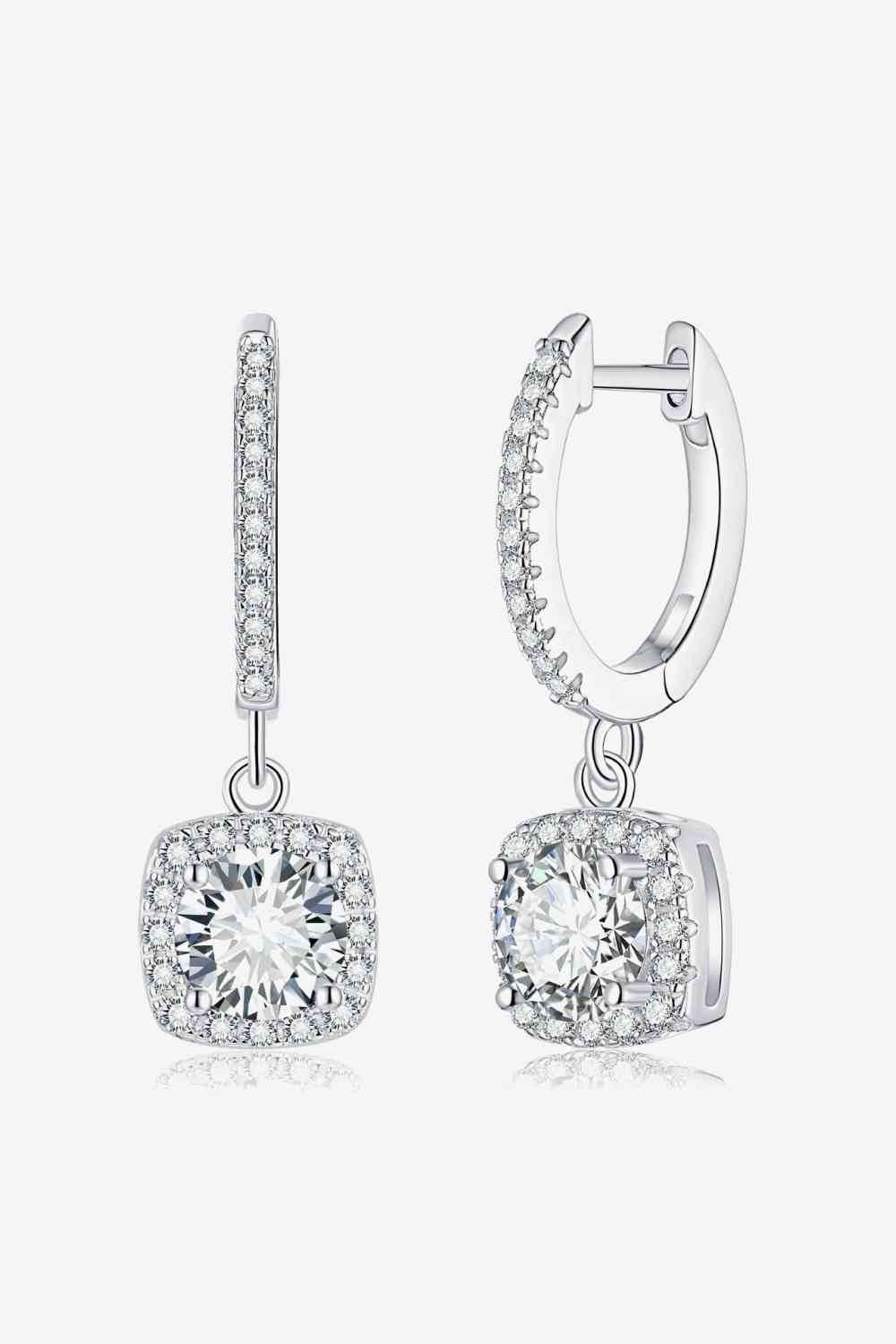 Adored Moissanite Huggie Drop Earrings - Hovatok