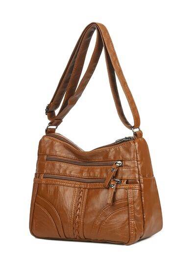 PU Leather Adjustable Strap Shoulder Bag - Hovatok