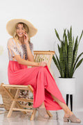 Celeste Full Size Leopard Round Neck Short Sleeve Maxi Dress Plus Size - Hovatok
