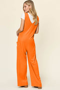 Double Take Full Size Sleeveless Wide Leg Jumpsuit with Pockets - Hovatok