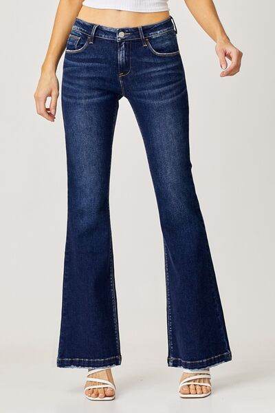 RISEN Full Size Low Rise Flare Jeans - Hovatok