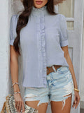 Devine Button Down Striped Short Sleeve Shirt - Hovatok