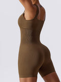 Basic Bae Ribbed Sleeveless Active Romper - Hovatok