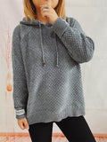 Drawstring Long Sleeve Hooded Sweater - Hovatok