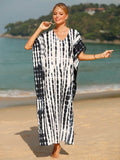 Tie-Dye V-Neck Half Sleeve Cover-Up - Hovatok