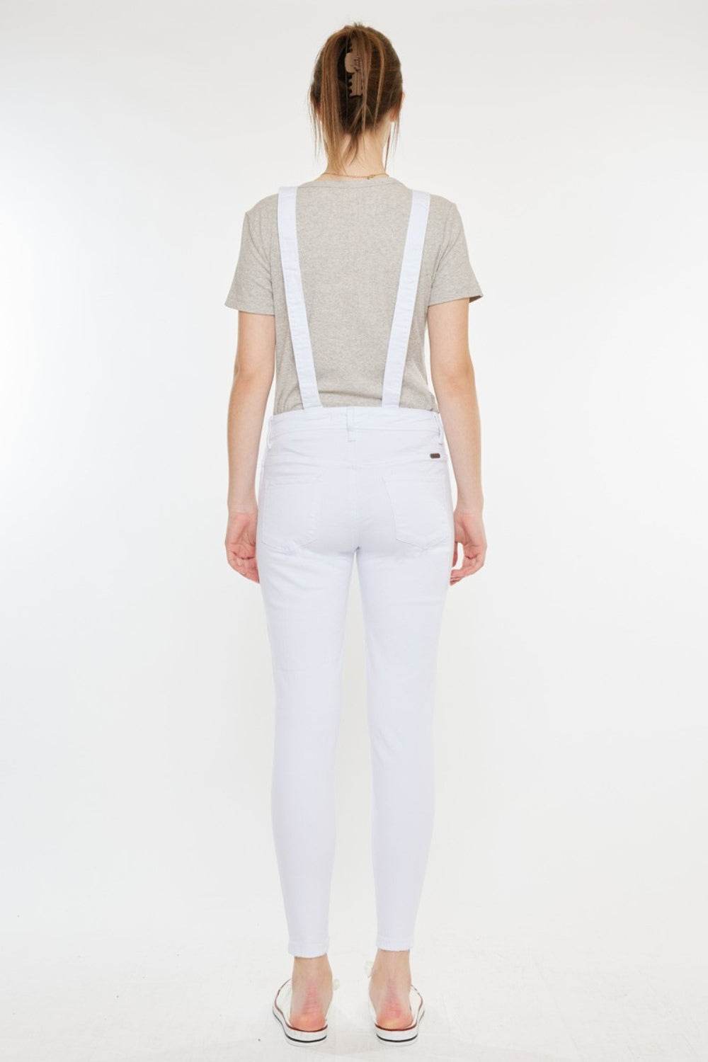 Kancan Distressed Skinny Denim Overalls - Hovatok