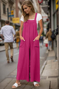 Double Take Full Size Wide Leg Overalls with Pockets - Hovatok