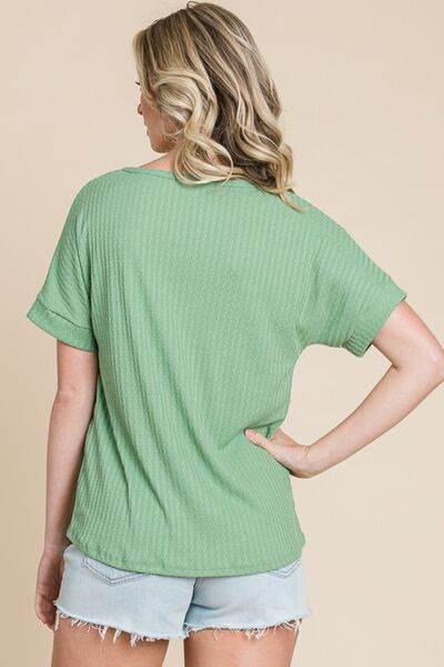 BOMBOM Color Block Short Sleeve T-Shirt - Hovatok