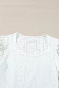 Eyelet Lace Long Sleeve Bodysuit - Hovatok