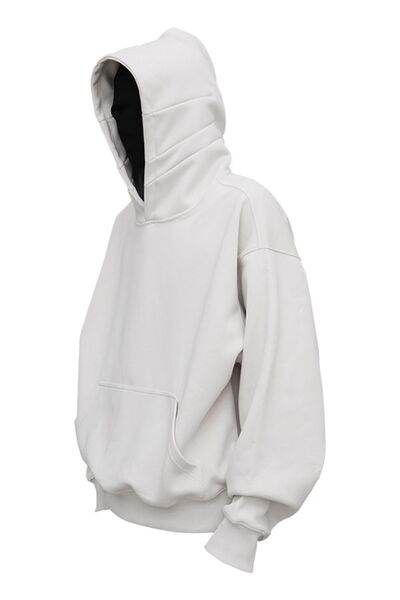 Men's Drop Shoulder Long Sleeve Hoodie with Pocket - Hovatok