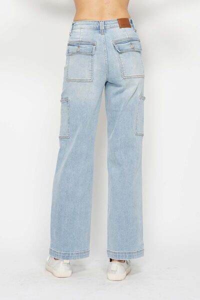 Judy Blue Full Size High Waist Straight Cargo Jeans - Hovatok