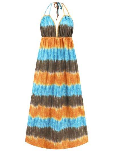 Tie-Dye Halter Neck Dress - Hovatok