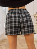 Plaid High Waist Shorts - Hovatok