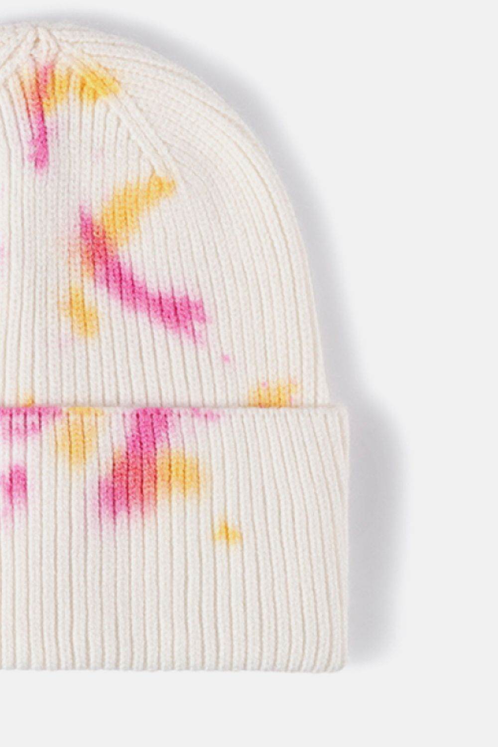 Tie-Dye Cuffed Rib-Knit Beanie Hat - Hovatok