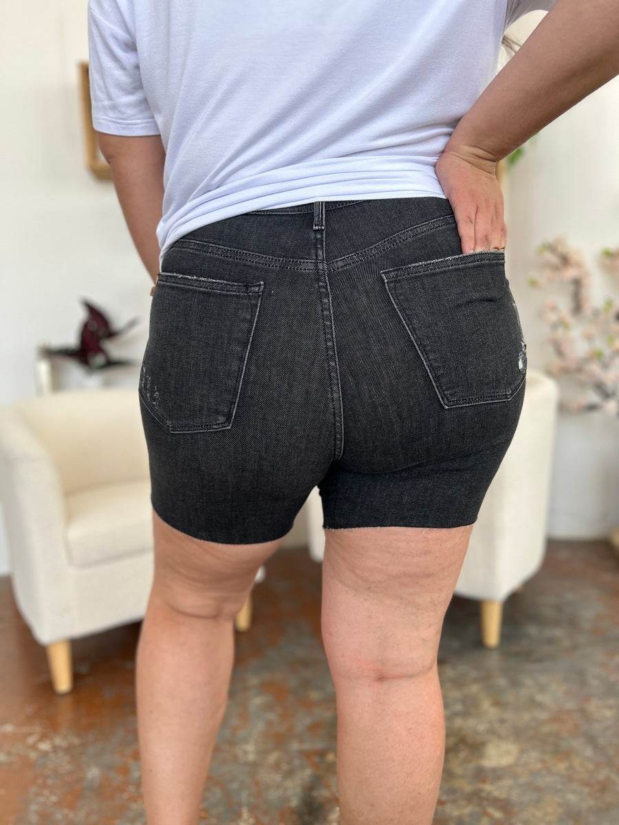 Judy Blue Full Size High Waist Rigid Magic Denim Shorts - Hovatok