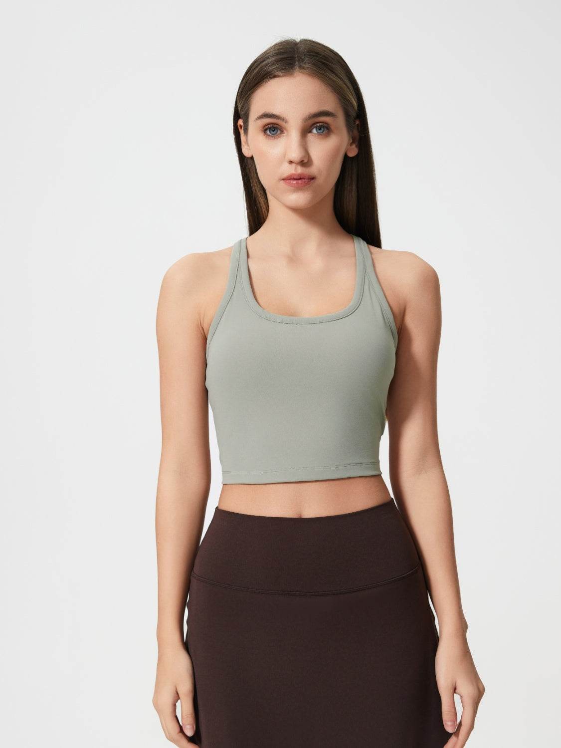 Millennia Scoop Neck Active Tank with Detachable Chest Pads - Hovatok