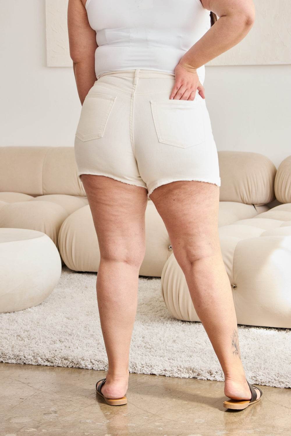 RFM Full Size Tummy Control High Waist Denim Shorts - Hovatok