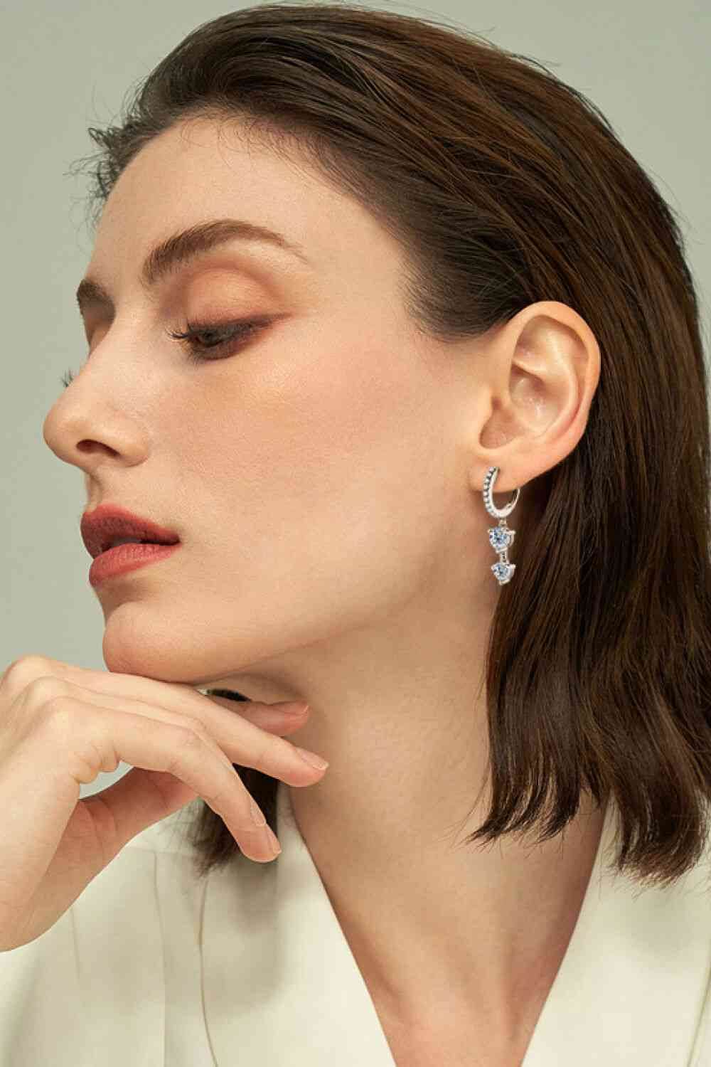 Adored Be The One Moissanite Drop Earrings - Hovatok