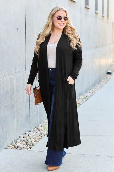 Basic Bae Full Size Open Front Long Sleeve Cover Up - Hovatok
