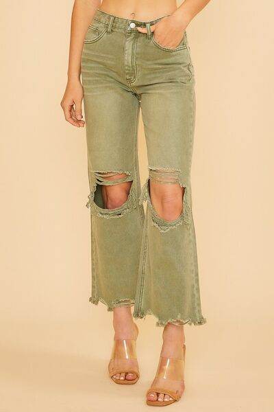 Annie Wear Distressed Raw Hem Jeans - Hovatok