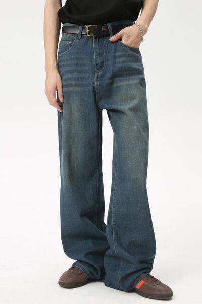 Men's Mid Rise Straight Leg Jeans - Hovatok