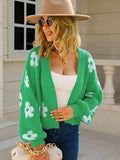 Angel Wings Flower Open Front Long Sleeve Cardigan - Hovatok