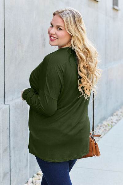 Basic Bae Full Size Round Neck Dropped Shoulder T-Shirt - Hovatok