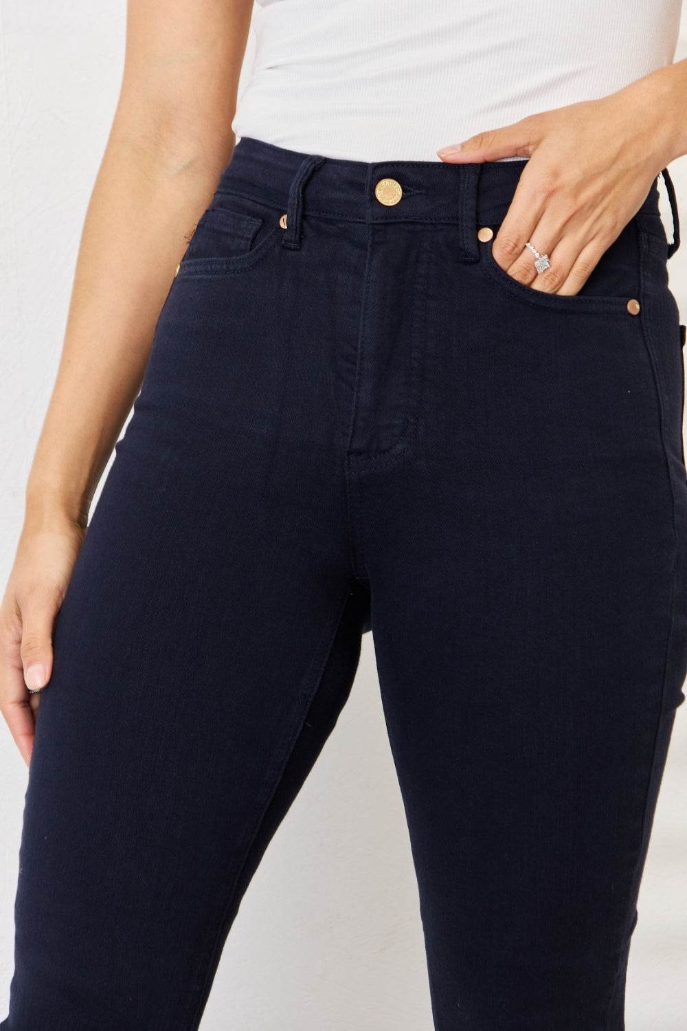 Judy Blue Full Size Garment Dyed Tummy Control Skinny Jeans - Hovatok