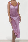 Slit Scoop Neck Sleeveless Cover Up - Hovatok