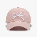 Bow Embroidered Cotton Baseball Cap - Hovatok